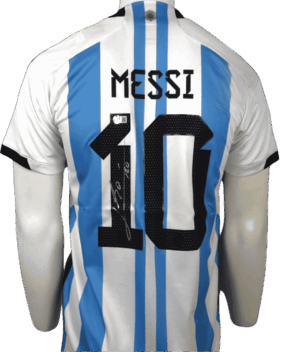 Argentina Home Shirt World Cup Final 2022 Signed by Lionel Messi (Incl. certificate) Size - L
