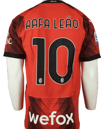 AC Milan (wedstrijd gedragen)thuisshirt 2023-2024 Rafael Leao maat - L