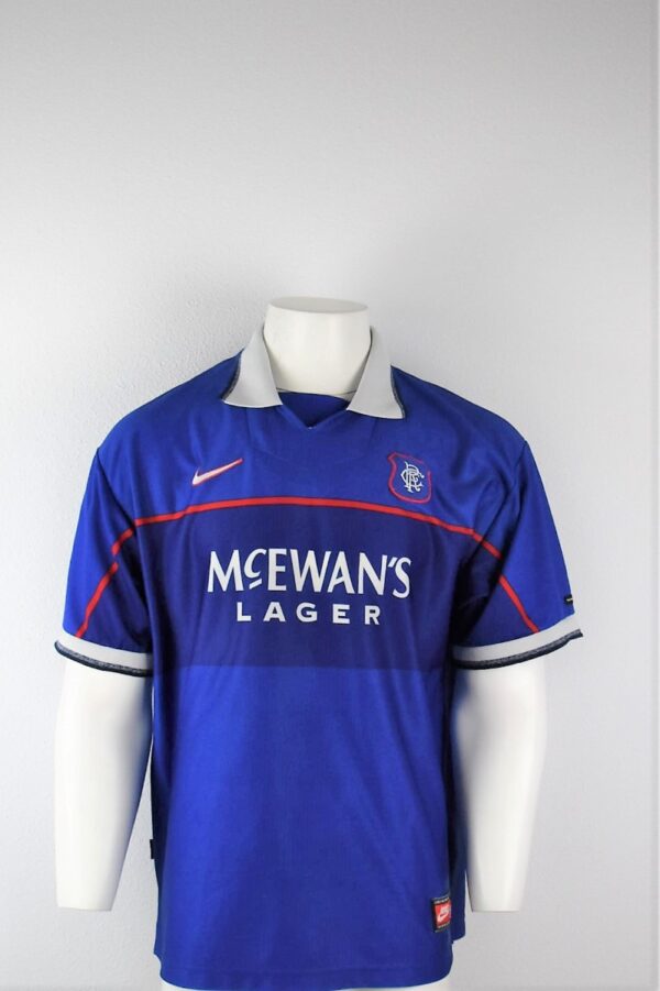 2830 Schotland Glasgow Rangers Thuisshirt McEwans Lager 1997 1999 maatXL voor