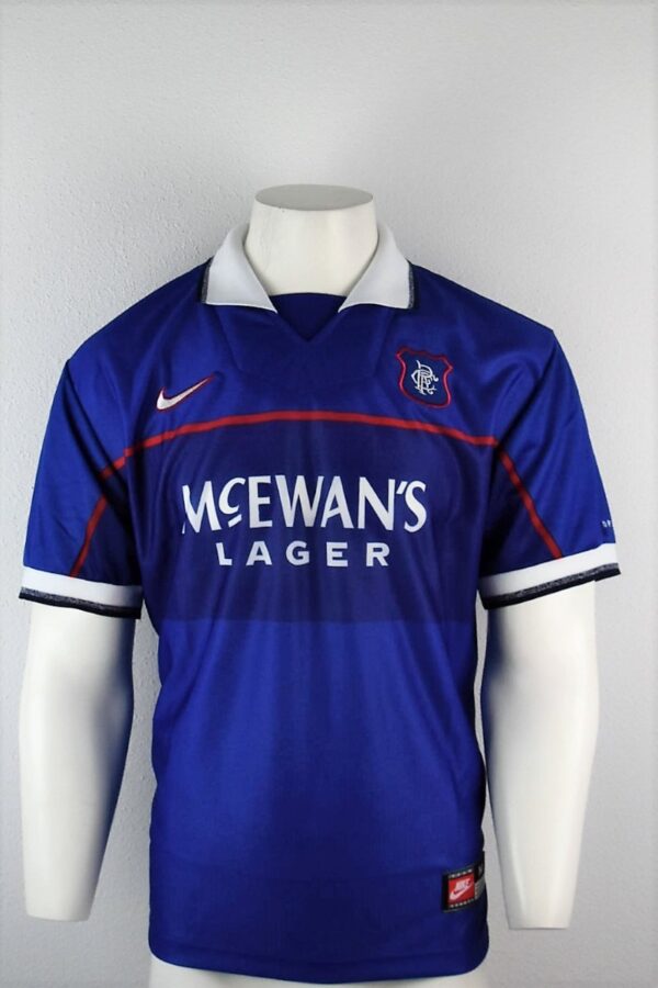 3513 Schotland Glasgow Rangers Thuisshirt McEwans Lager 1997 1999 maatM voor