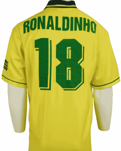 Maillot domicile du Brésil Jeux Olympiques 1996 Ronaldo (Sous le nom Ronaldinho) taille - XL