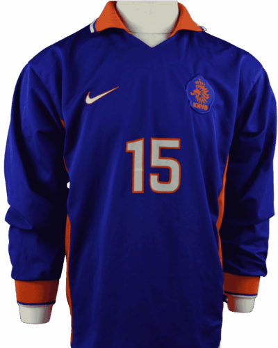 Pays-Bas (match issued) maillot extérieur 1996 Giovanni van Bronckhorst Incl. certificat taille - L