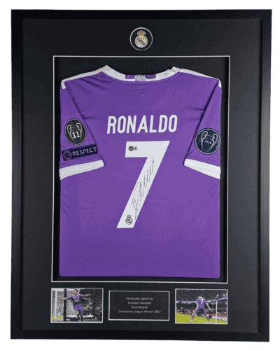 Real Madrid Ingelijst uitshirt CL finale 2017 Gesigneerd door Cristiano Ronaldo (Incl. certificaat)