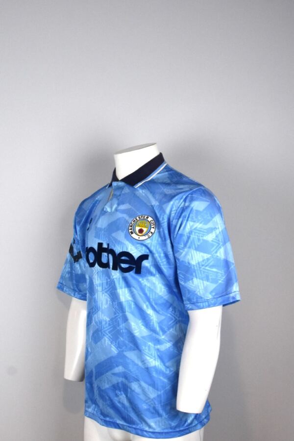6369 Engeland Manchester City Thuisshirt Brother 1991 1992 maatXL zijkant
