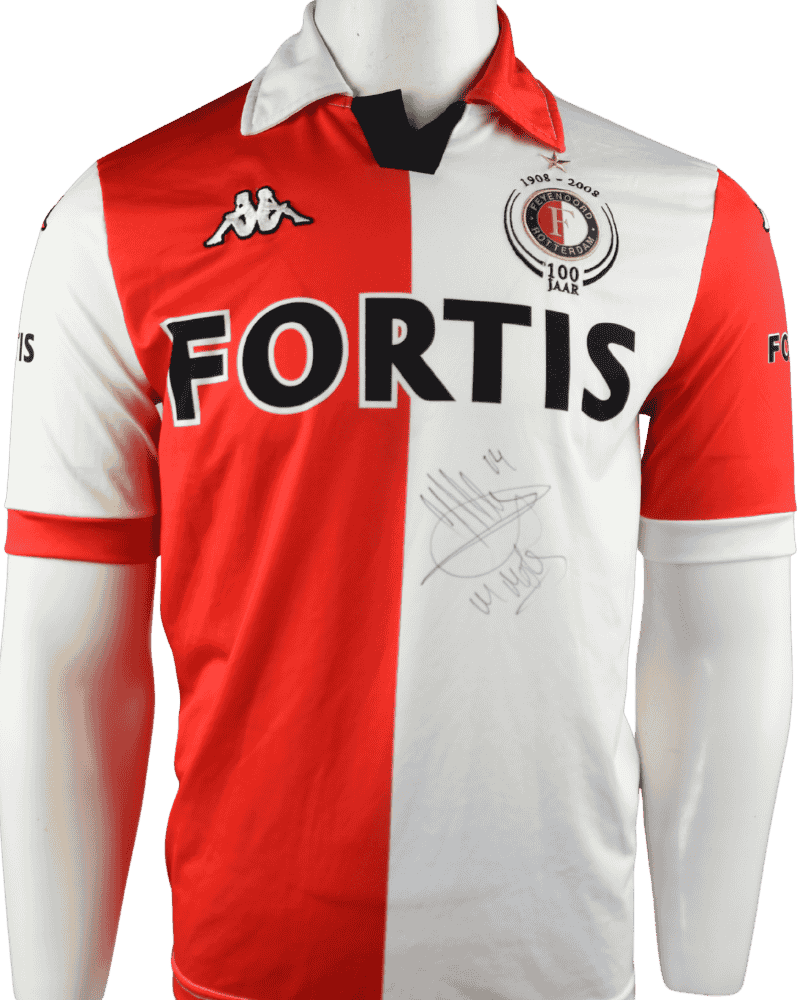 Feyenoord thuisshirt 2008-2009 gesigneerd door Michael Mols maat - L