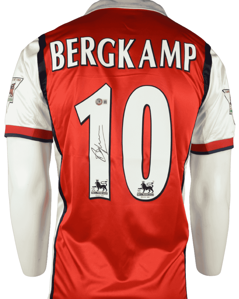 Arsenal thuisshirt 1998-2000 Gesigneerd door Dennis Bergkamp (Incl. certificaat) Maat - L