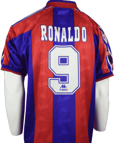 FC Barcelona (spelersversie) thuisshirt 1996-1997 Ronaldo maat - XL