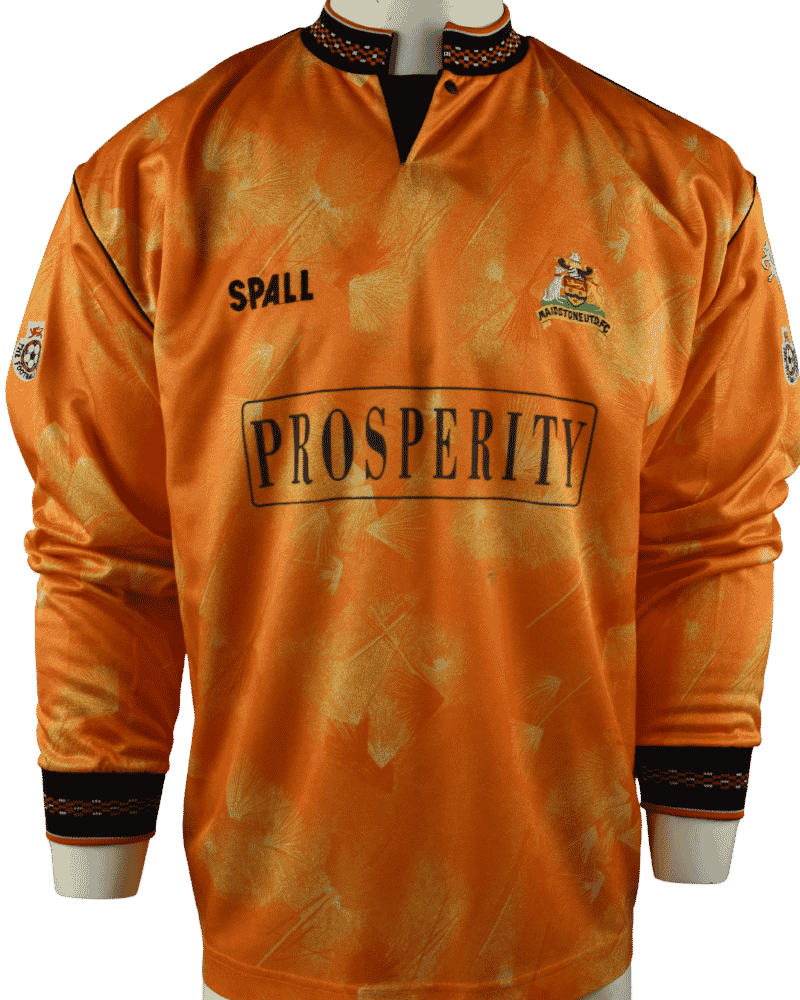 Maidstone United maglia casalinga indossata in partita 1990-1991 numero di schiena 6 taglia - XL